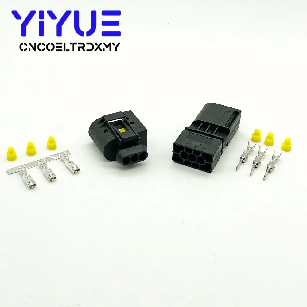 3 pin Injector ABS Sensor Electrical Wire Connector Female And Male socket 09 4413 11  22140492050 For Benz BMW Kostal (2)