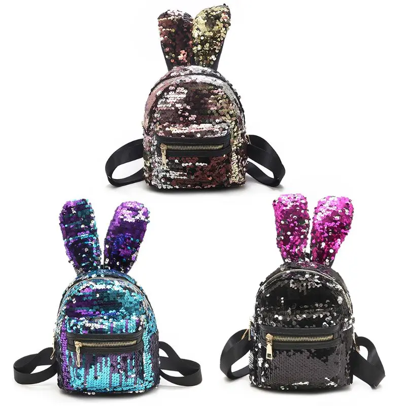 

High Quality Women Girls Kid Sequin Backpack School Bags Mini Small Backpack