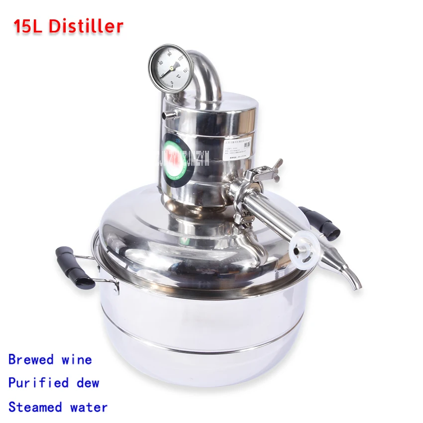 15L Alcohol Whisky Water Distiller Moonshine Stainless Steel Keg