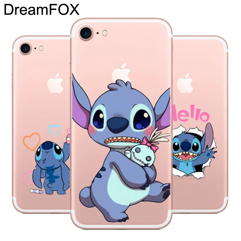Beste DREAMFOX M032 Lilo amp; Stitch Zachte TPU Silicone Case Cover Voor Apple iPhone XR XS Max 8X7 6 6 s Plus 5 5 s SE 5C 4 4 s