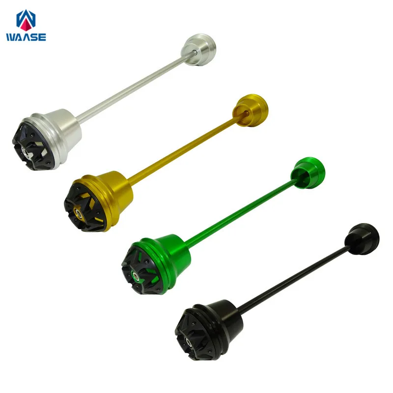 

waase Motorcycle Rear 3D Wheel Fork Axle Slider Cap Crash Protector For Kawasaki Vulcan S 650 EN650 2015 2016 2017 2018 2019