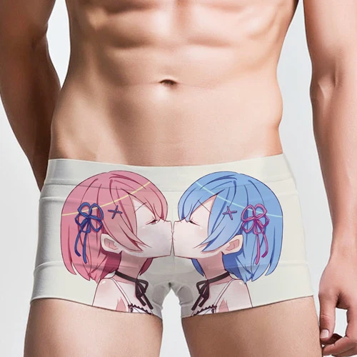 

New Re zero kara hajimeru isekai seikatsu Ram Rem Anime Underwear Men's UnderPants Cartoon Gift free shipping