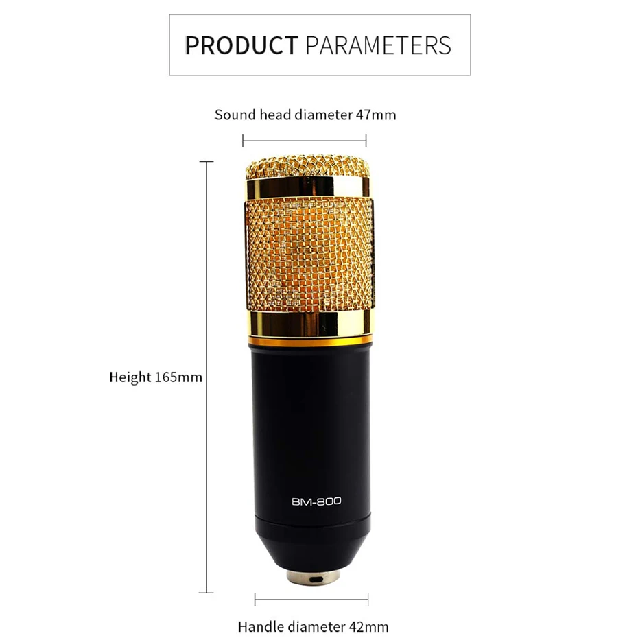 BM 800 микрофон конденсаторный микрофон bm800 стенд Pop фильтр Штатив для микрофон для компьютера PC Видео Запись