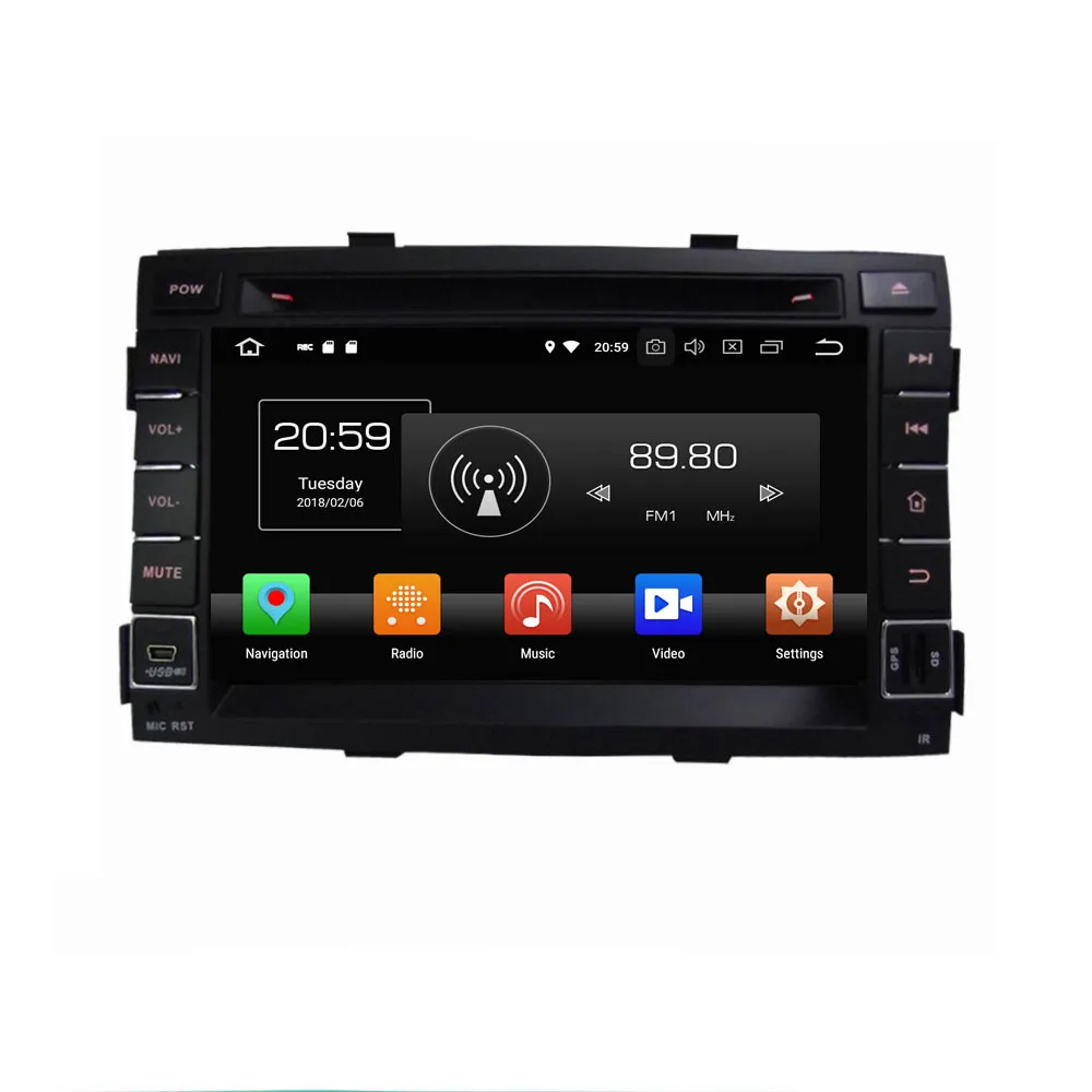 Top KLYDE 7" 2 Din 8 Core Android 8.0 Car DVD Player For KIA SORENTO 2011 Car Multimedia Player 32GB 1024*600 Car Radio 2