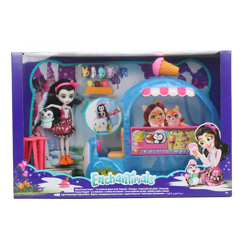 Новые куклы Enchantimals Preena плюшевый пингвин и мороженое Playset Sandella Seahorse и друзья и Западно-стилизованные куклы-тренеры