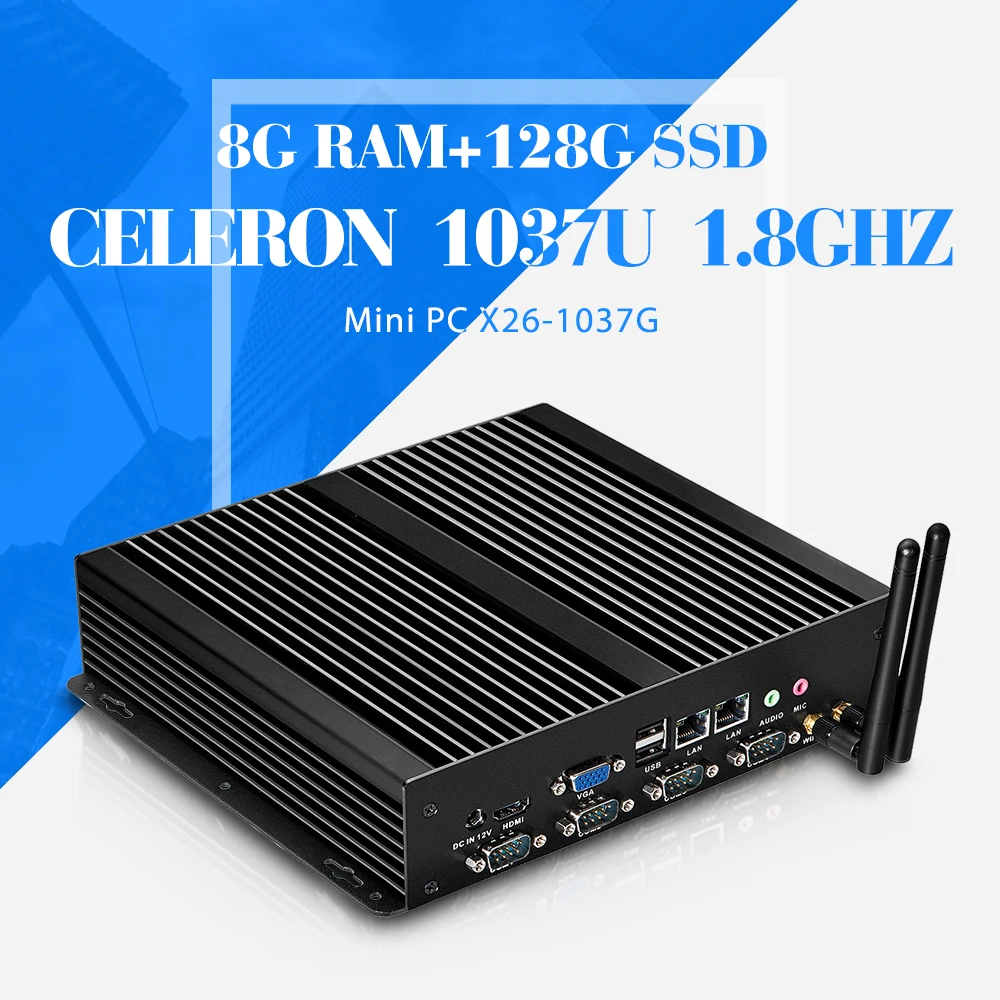 Thin client computer celeron C1037U 8gb ram 128gb ssd+wiif networking latest desktop computers linux embedded thin client