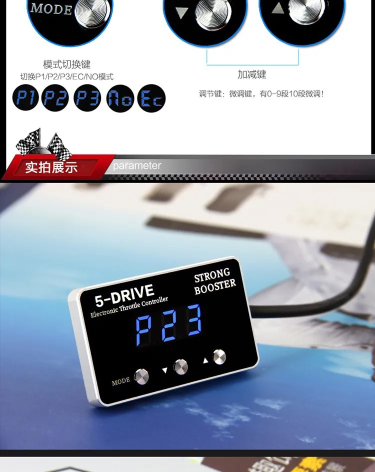 Automobile Strong Booster blue LED Car throttle controller power commander for TUNLAND/2015 Boliger 1.5T/ Hawtai Lusheng E70 | Автомобили