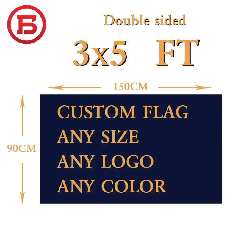 90x150cm Double Sided Custom Flag Full Color 3'*5' Customized