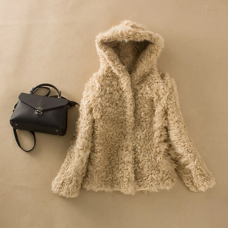 Короткое пальто из меха ягненка, натуральный мех, пальто из натурального меха для женщин, зимнее пальто для женщин