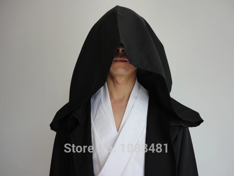 Звездный халат Star Wars для взрослых с капюшоном халат джедая Kinight Косплей черный/коричневый плащ Анакин Скайуокер Obi-Wan 6 Размер