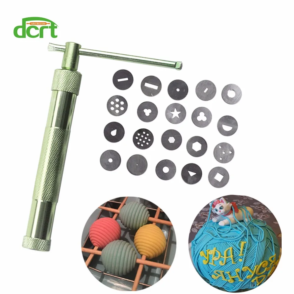 

Ceramic Pottery Clay Extruders With 20 Disc Polymer Clay Sculpture Tools Fondant Cake Extruder Tools Soap Sugarcraft Baking Tool