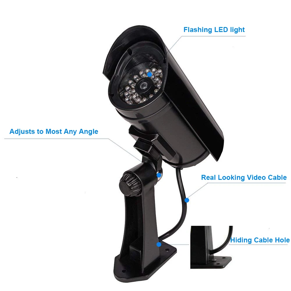  Dummy Camera with Flashing Red LED  Bullet Waterproof Fake Security Camera Fake CCTV Surveillance Camera 
