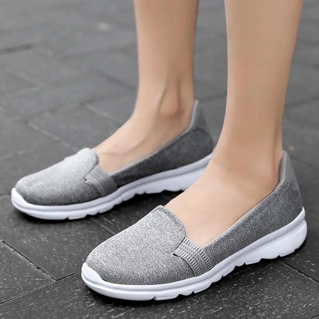 Summer women shoes women Breathable Mesh sneakers shoes ballet flats ladies slip on flats loafers shoes Plus size#N3