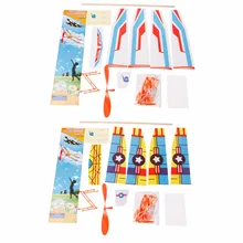 Rubber Band Powered Glider Flying Plane Airplane DIY Assembly Model Teenager Toy neje yw0006 1 diy assembly dynamic creative saline salt water powered toy car blue white