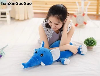 

lovely prone elephant plush toy large 60cm cartoon blue elephant down cotton soft doll throw pillow birthday gift s0193