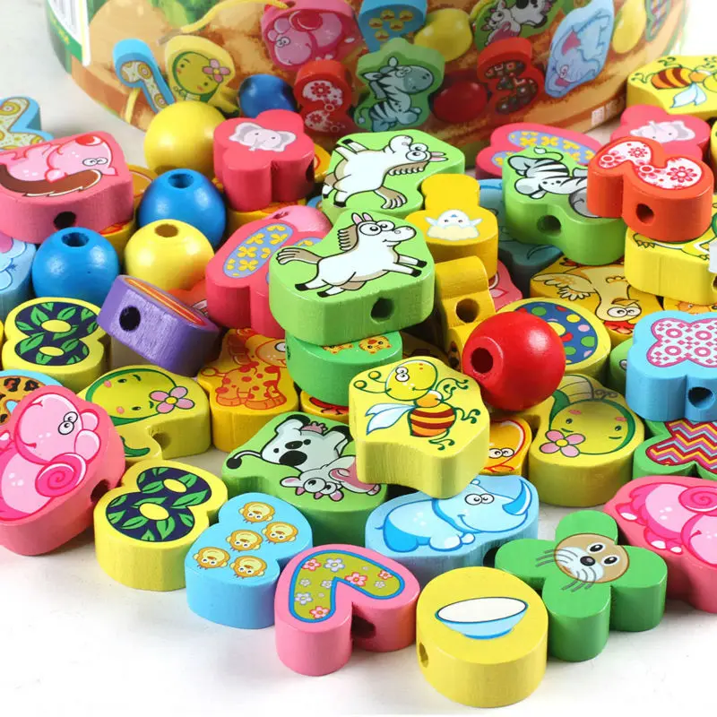 Children's toys, 65 grain of fruit digital bead bead and animal figures,cognitive blocks,a total of two paragraphs, wooden toys Children's toys, 65 grain of fruit digital bead bead and animal figures,cognitive blocks,a total of two paragraphs, wooden toys