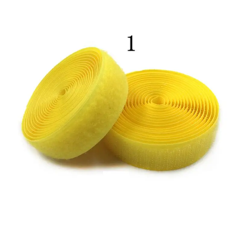 2 см* 1 м волшебная лента без самоклеющейся крепежной ленты DIY полиэфирная нейлоновая застежка-липучка аксессуары для шитья Klittenband без клея - Цвет: Цвет: желтый