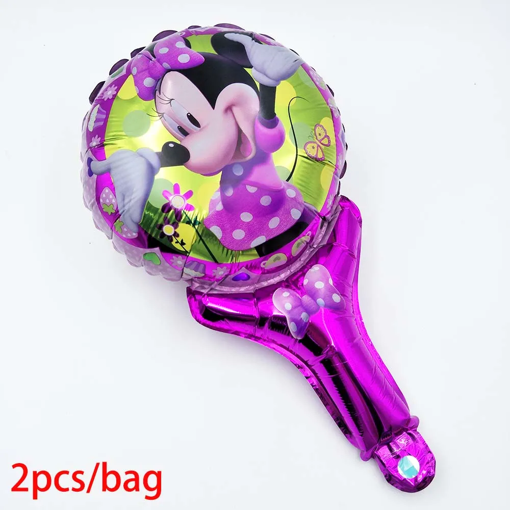 Минни Маус для девочек; Детский комплект для дня рождения; комплект для украшения; вечерние принадлежности с изображением Микки Мауса; тарелка с соломенной чашкой; вилка для дня рождения - Цвет: balloon 2pcs
