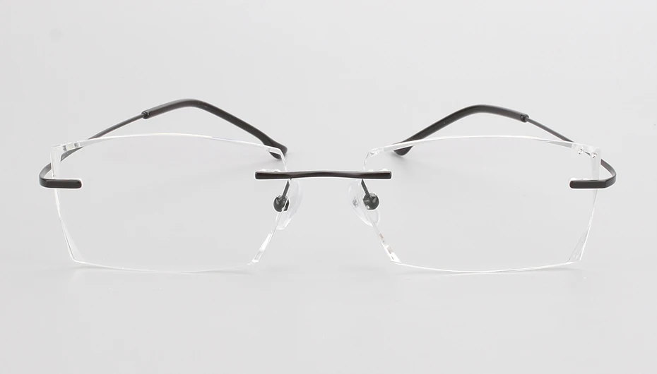 Новая мода обрезки мужские очки Чистый титановые очки при близорукости оптический рецепт очки без оправы кадров 091