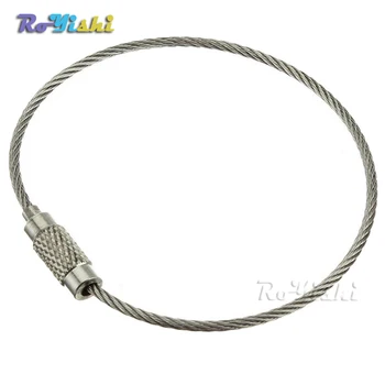 

10pcs/pack Stainless Steel Wire Keychain Cable Key Ring for Outdoor Hiking