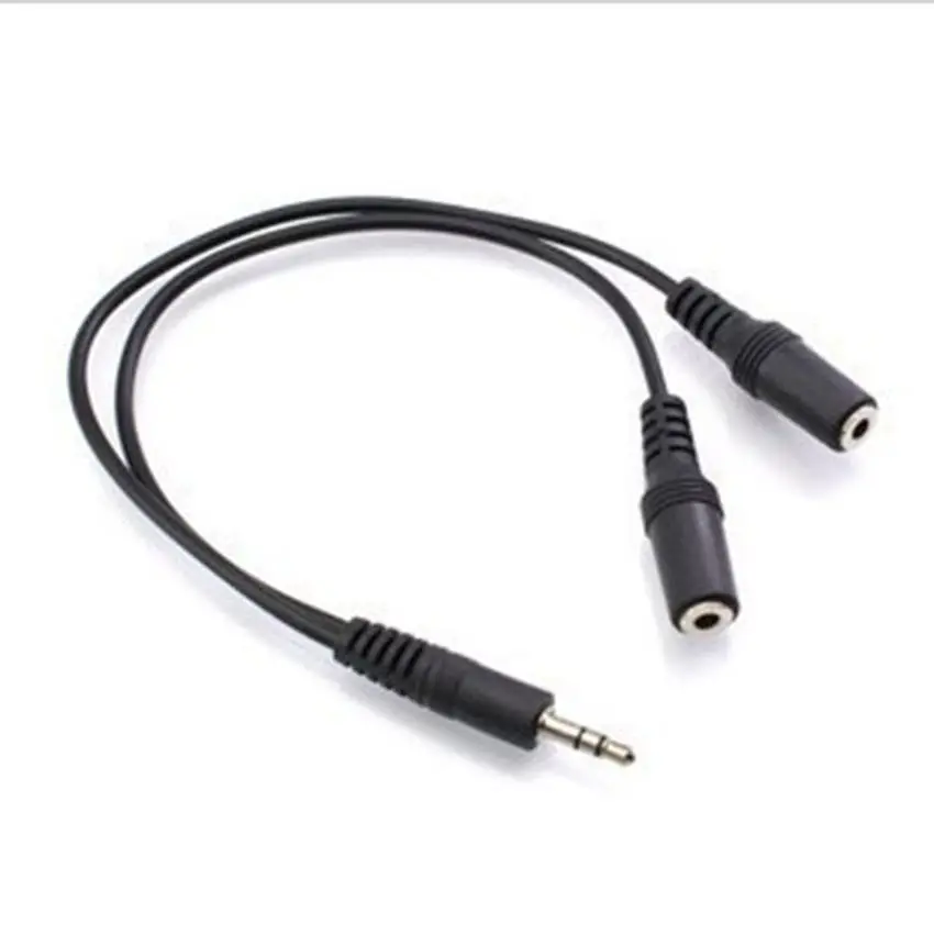 1 to 2 Audio Conversion Cable 3 5mm 1 Male To 2 Female Headphone Jack Y Splitter Audio Adapter Cable Wholesale 100PCS LOT