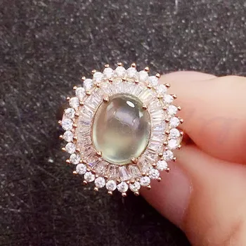 

Prehnite ring Free shipping Natural real prehnite grapestope 925 sterling silver Per jewelry 3ct gemstone #T18102502