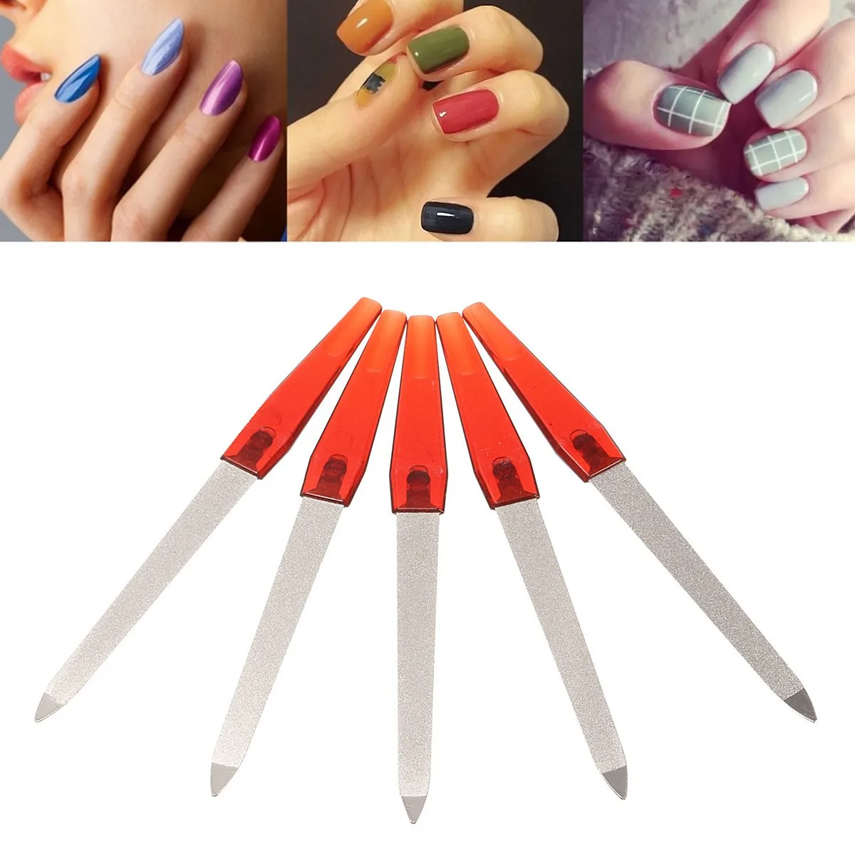 

5pcs Metal Double Sided Nail Files Strong Edging For Manicure Pedicure Grooming Nail Files Beauty Tools