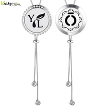 Ароматический диффузор слайдер из нержавеющей стали регулируемый 35,5 дюйма змеиная цепочка Эфирное Масло Ожерелье диффузор медальон войлочные прокладки