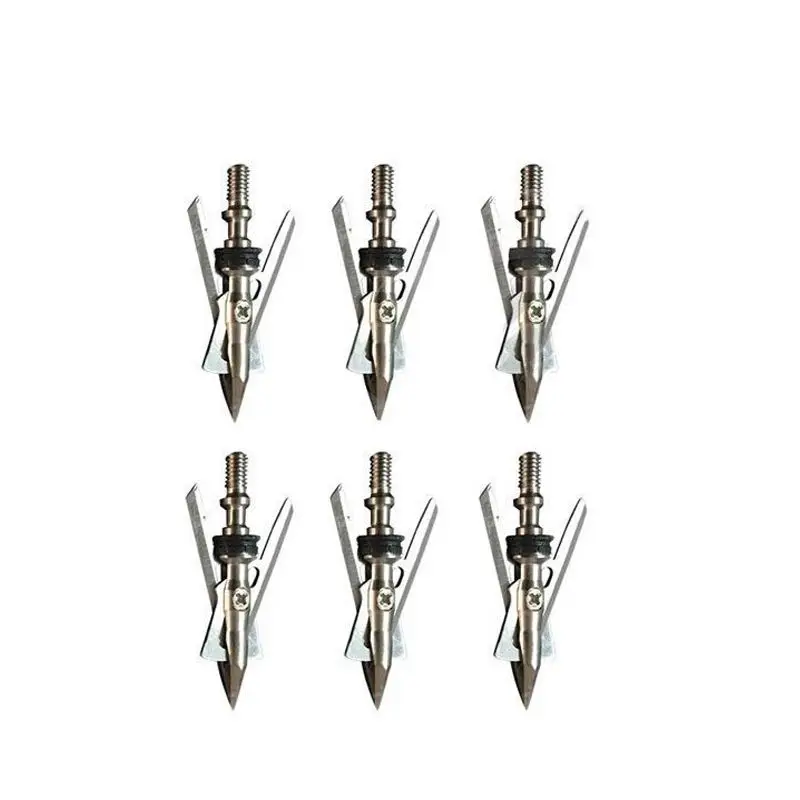 

6pcs/lot Stainless Steel 2 Blade Broadheads Hunting Arrowheads Points Broadhead 100 Grain Archery Compound Bow Arrow Branch