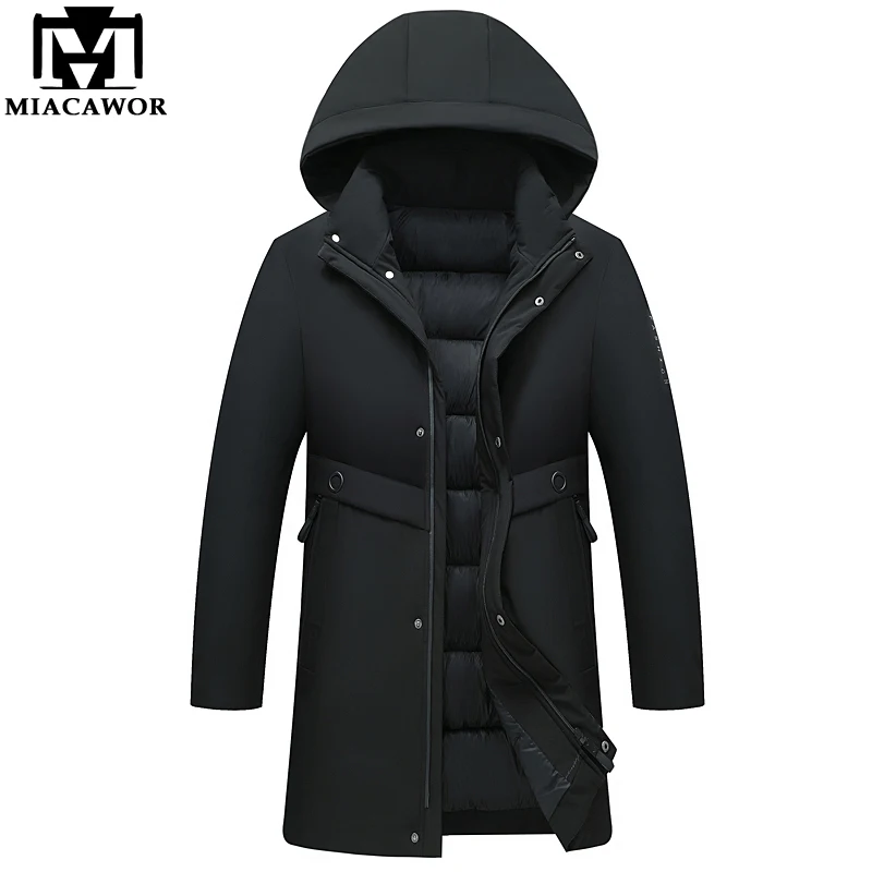 

MIACAWOR Winter Jacket Men Long Parka Men Thicken Warm Coats Fashion Hooded Casaco Masculino Casual Outwear Men Clothes J642