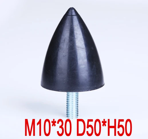 

M10 thread M10*30 D50*H50 VP rubber damper vibration pyramid rubber shock absorber Tapered Cone crash pad Conical shock screw