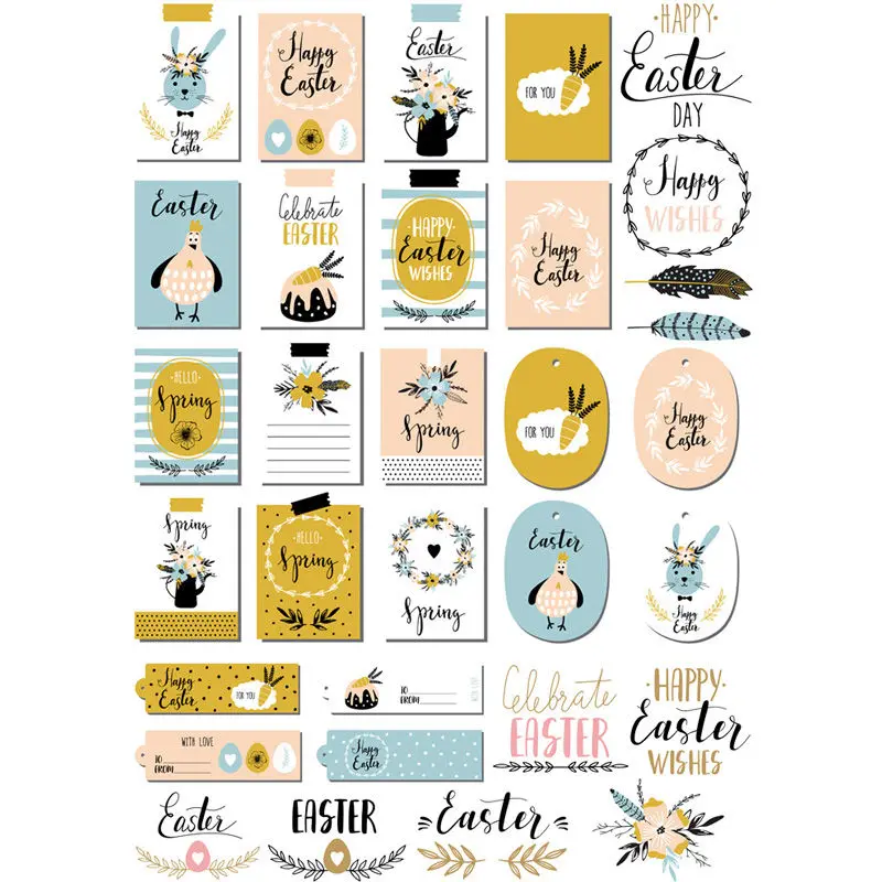 

2 pcs/lot Kawaii Easter Decoration DIY Uncut Sketchbook Sticker Pack Bullet Journal Stickers Scrapbooking Cute School Supplies