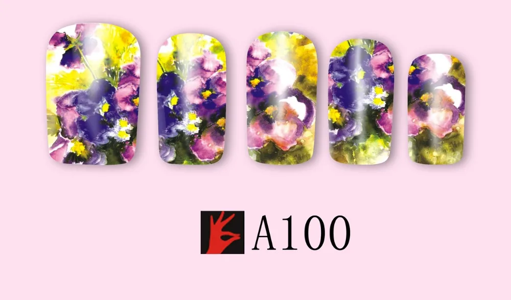 12 упак./лот переводка NAIL ART наклейки на ногти татуировки слайдера полное покрытие