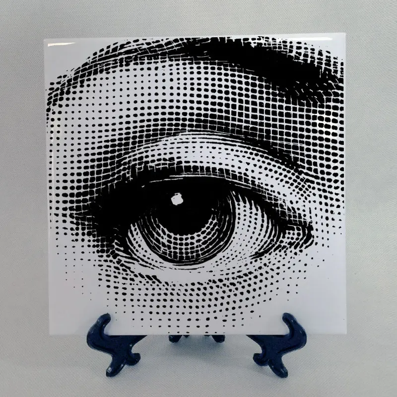 

Fornasettiana by Piero Fornasetti hand painted ceramic tile Optical illusions selement of classical art home decor 20x20cm 8inch