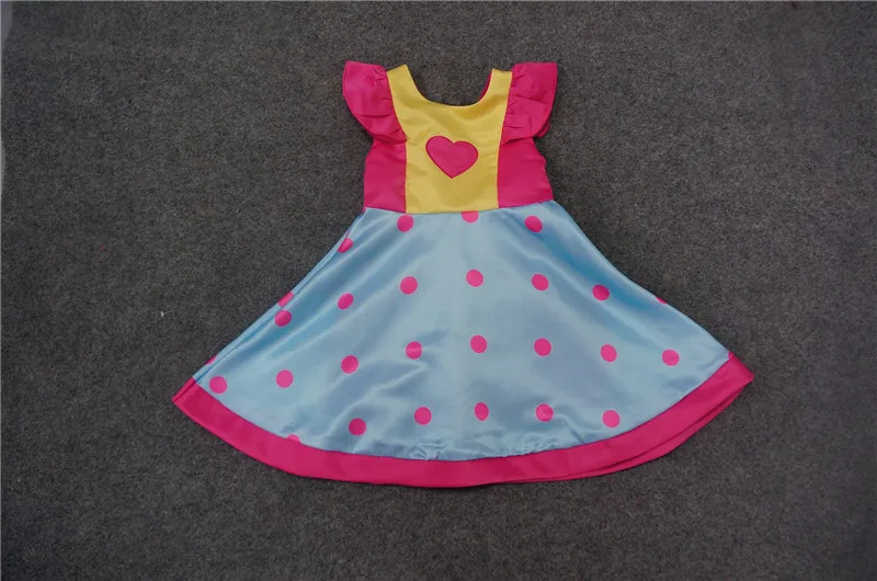 Kids Girls Colorblock Candy Wave Dot Bow 3-8 Years Old Kid Princess Dress Small Flying Sleeve Child Wedding Dress06
