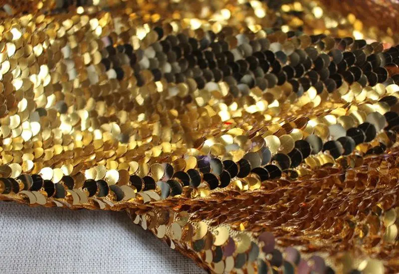 

GLace 1Y/lot higth quality 6MM encryption sequin fabric mesh lace fabric for wedding dress fabric TX872