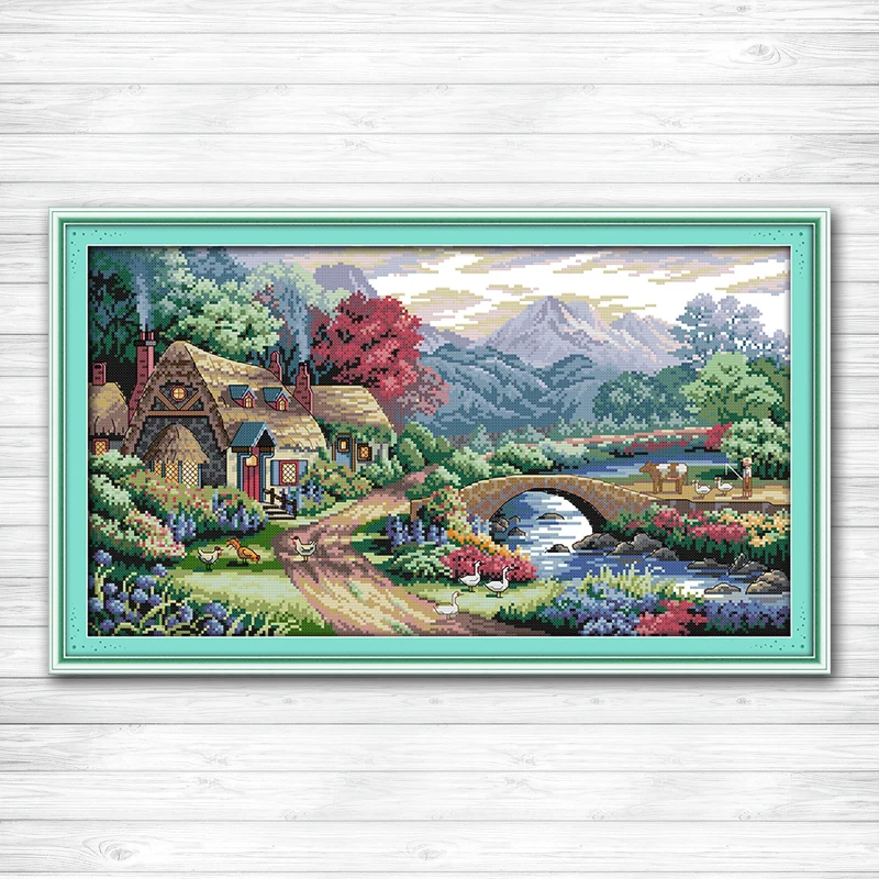 

Beautiful Farm scene Europe Scenery 11CT printed on canvas DMC 14CT Cross Stitch kit needlework embroidery Set,Scenic Home Decor