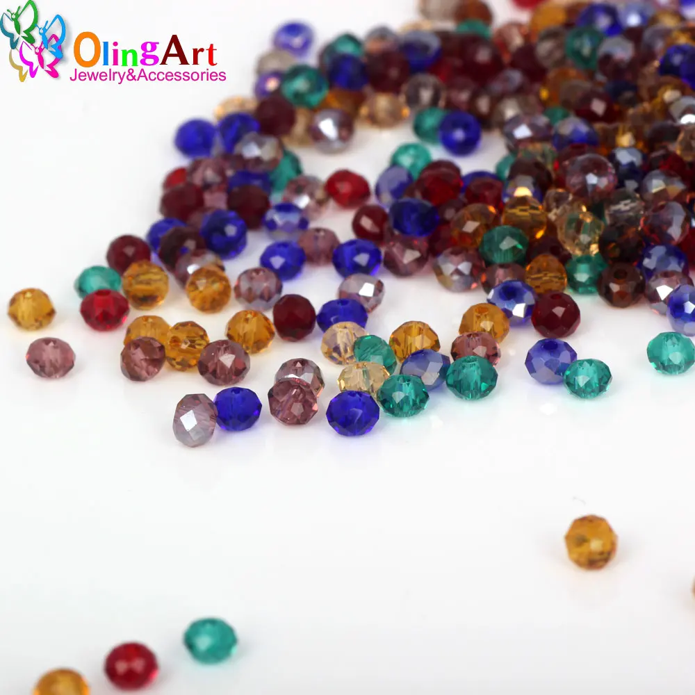 OlingArt AAA 3 мм 148 шт. искусственные бусины граненые плоские круглые DIY браслет чокер