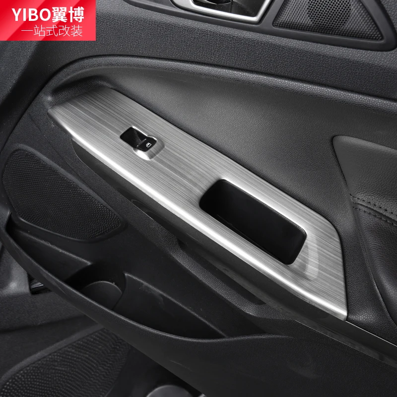 Для Ford Ecosport нержавеющая сталь внутренняя дверь окно переключатель Крышка отделка 4 шт. только левосторонний привод автомобильные аксессуары