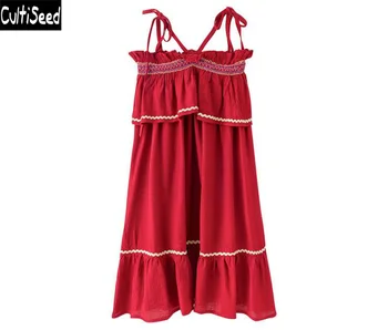 

Cultiseed 2020 Big Girls Summer Dresses Clothes Children Spaghetti Strap Casual Beach Dress Kids Students Ruffles Long Dresses