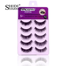 5 пар натуральные Мягкие Накладные ресницы, расческа для ресниц, черные крылатые ресницы, наращивание макияжа, красивые Ресницы Cilios