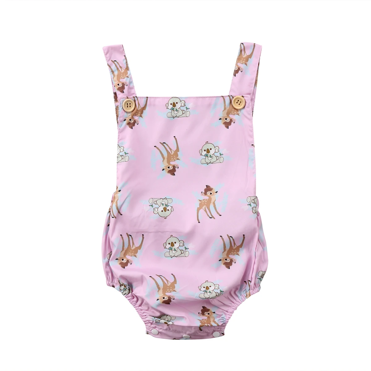 Fashion Newborn Infant Baby Girls Bodysuits Deer Summer Sleeveless Pink