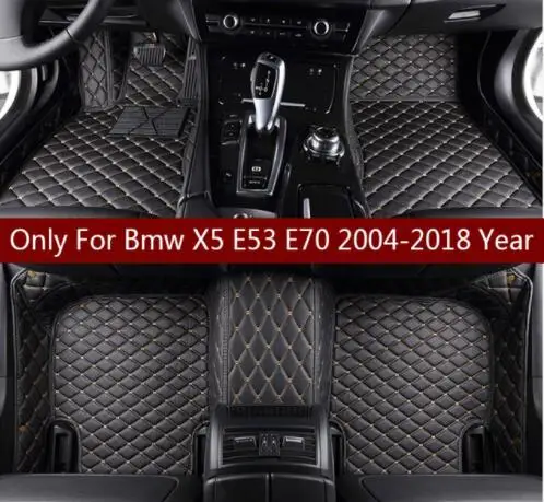 MSUEFKD mat leather car floor mats for Bmw X5 E53 E70 2004-2013- Custom auto foot Pads automobile carpet cov