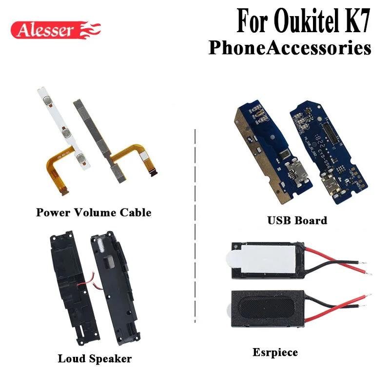 Alesser для Oukitel K7 USB разъем плата зарядки для Oukitel K7 силовой кабель Voulme для Oukitel K7 силовой динамик громкий динамик