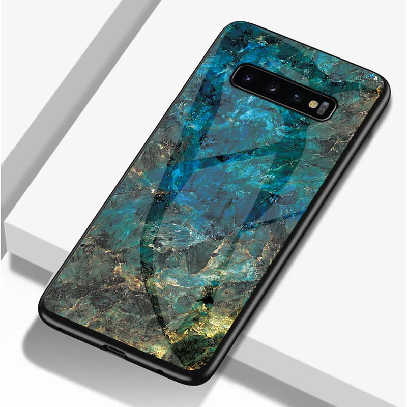 Роскошный стеклянный чехол с узором из мраморного камня для Samsung Galaxy S10
