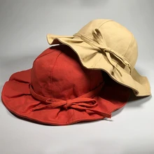 HT2310 новые женские солнечные шляпы для дам корейский стиль лук ведро шляпа упаковывается Круглый топ весна лето Панама рыболовная шляпа винтажные шляпки