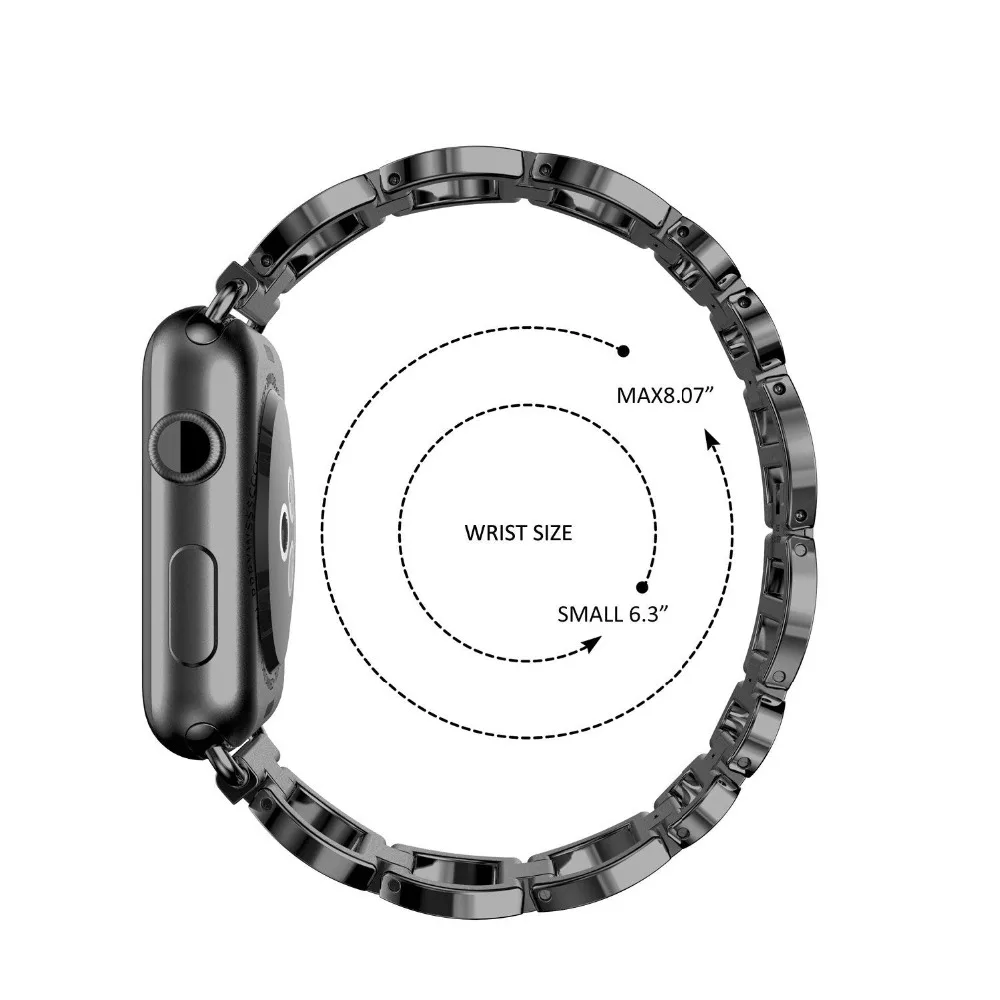 Cena Metalowe ze stali nierdzewnej kobiety bransoletka dla apple watch series 4 3 2 1 38 MM 42 MM taśma metalowa pasek do zegarka Iwatch 4 40 MM 44 MM pasek do zegarka