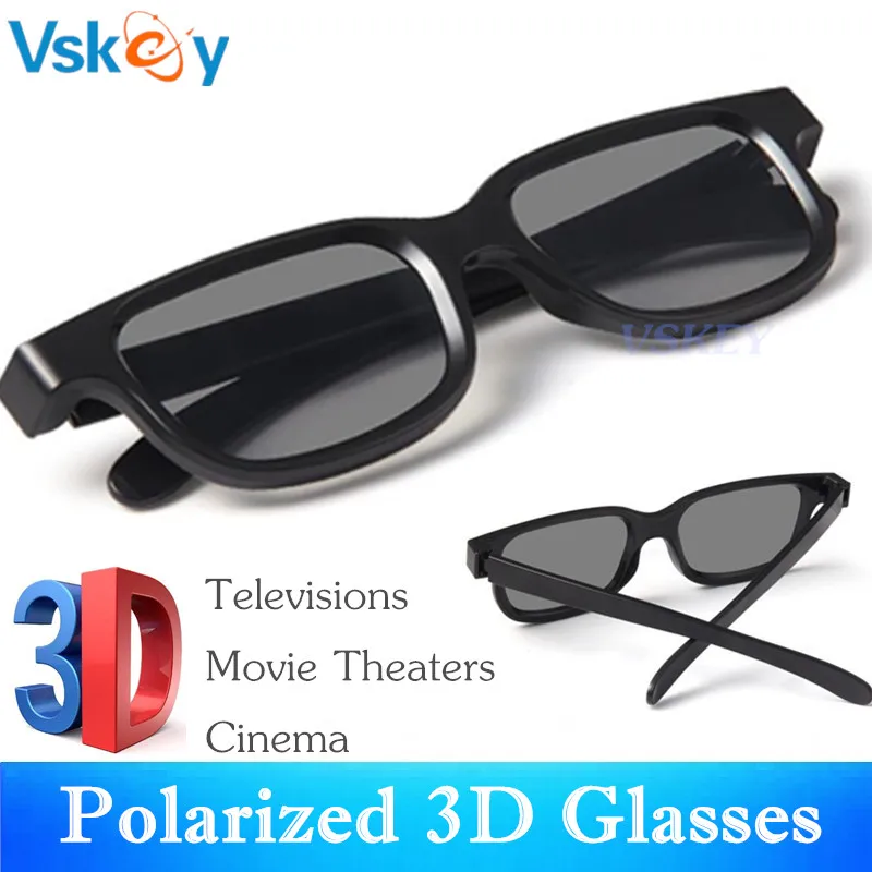 VSKEY 3PCS Polarized 3D Glasses For Passive 3D Televisions RealD Movie Theaters RealD Cinema System For Adults