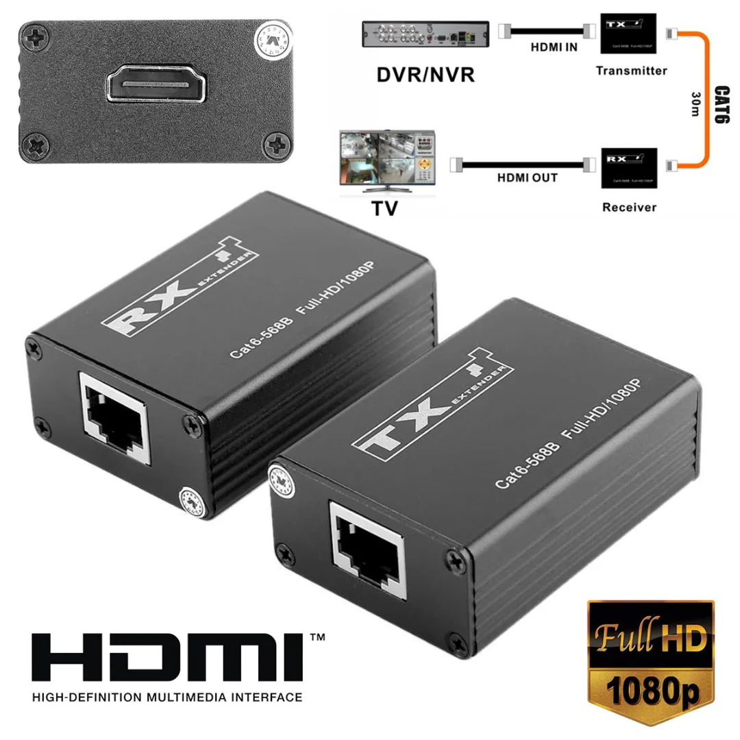 Новое поступление 1 пара 30 м беспроводной HDMI передатчик приемник 1080P HDMI удлинитель сплиттер адаптер для CCTV DVR NVR HD30