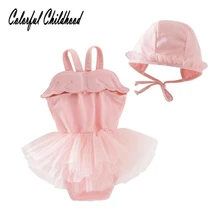 Очаровательные девочки-младенцы, бикини, летний дизайн с крыльями ангела, Цельный купальник, Детские купальники, детская пляжная одежда